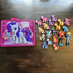 My Little Pony Bundle Mini Equestria Girls Tin Lunch Box Figures Kids Toys Lot